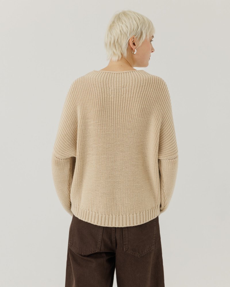 Laumės: Beige Merino Wool Sweater