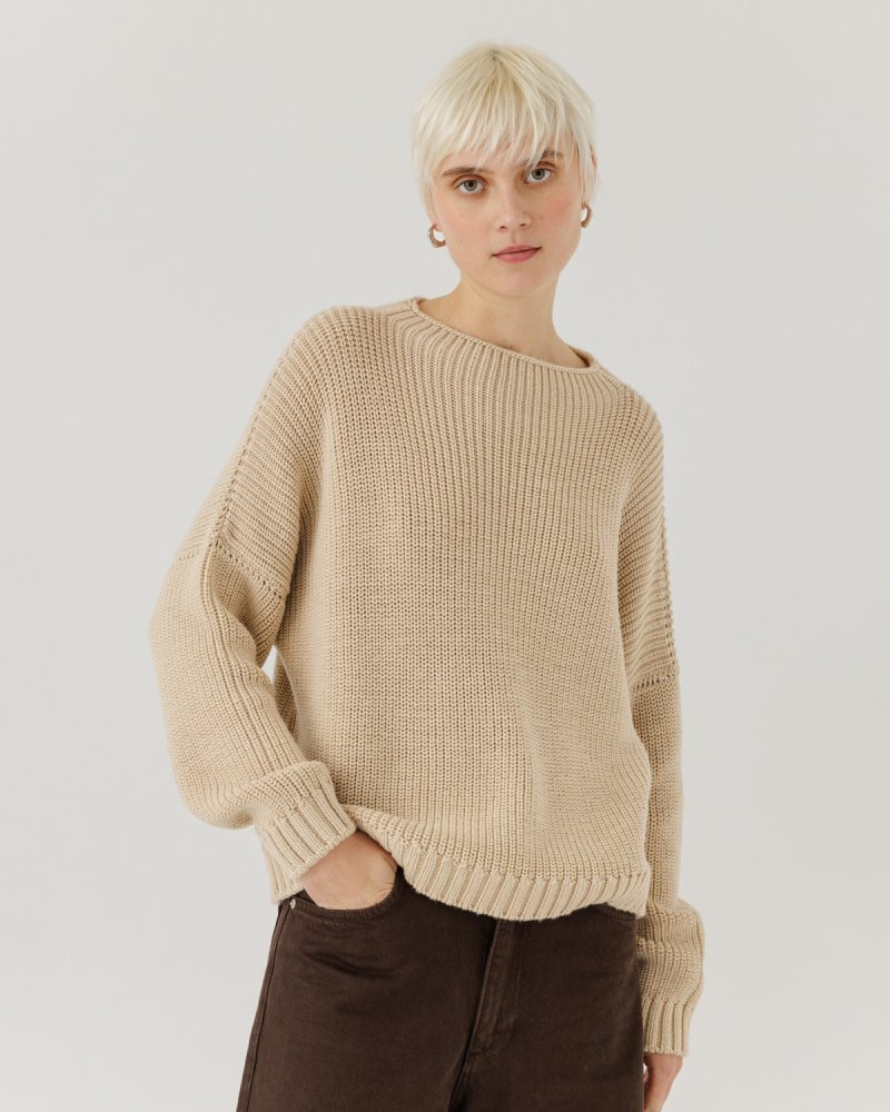 Laumės: Beige Merino Wool Sweater