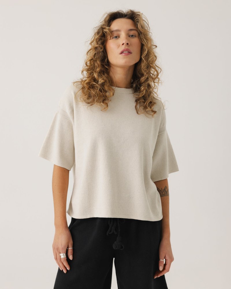 Aistis: Stone Grey Cotton T-shirt