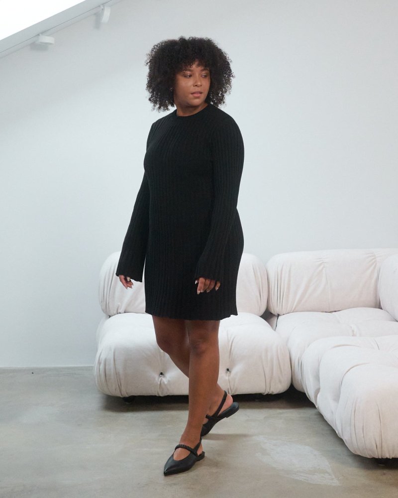Aušra: Black Cotton Mini Dress