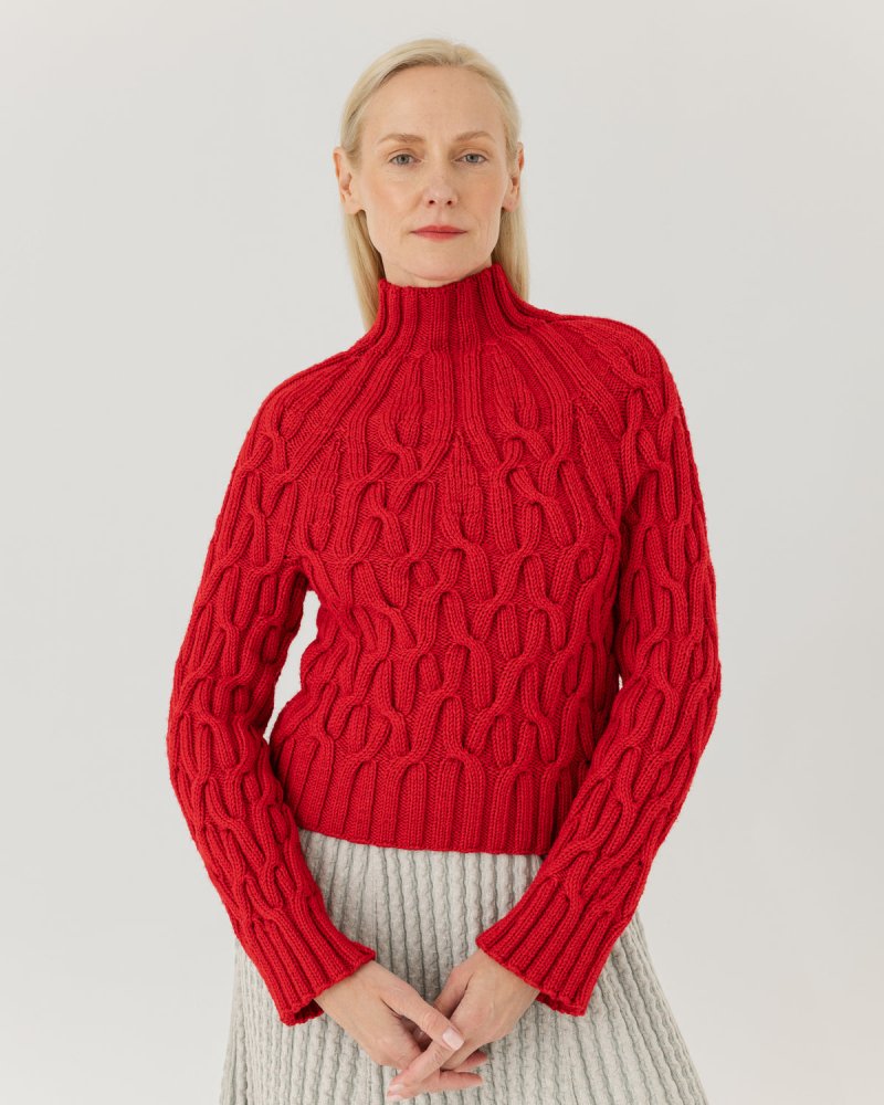 Bangos: Poppy Red Merino Wool Sweater