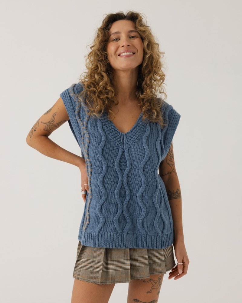 Blaivi Vasara: Baltic Blue Merino Wool Vest