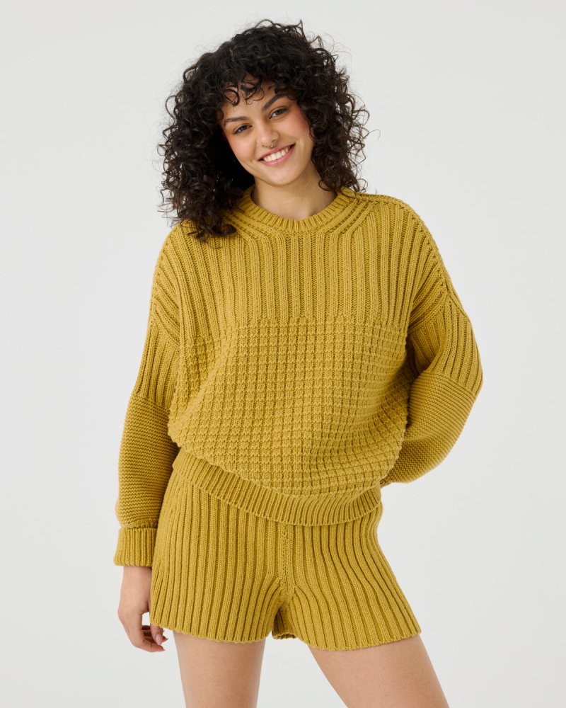 Delčia: Amber Haze Cotton Sweater & Shorts Set