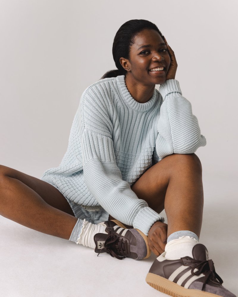 Delčia: Dew Cotton Sweater & Shorts Set