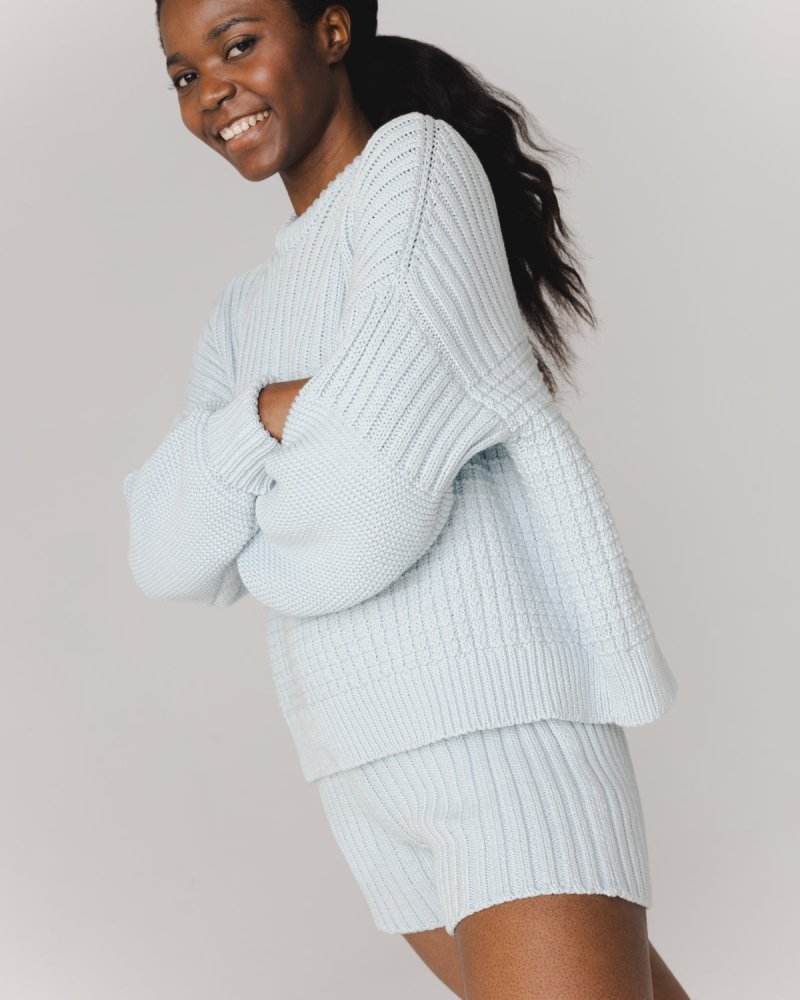 Delčia: Dew Cotton Sweater & Shorts Set