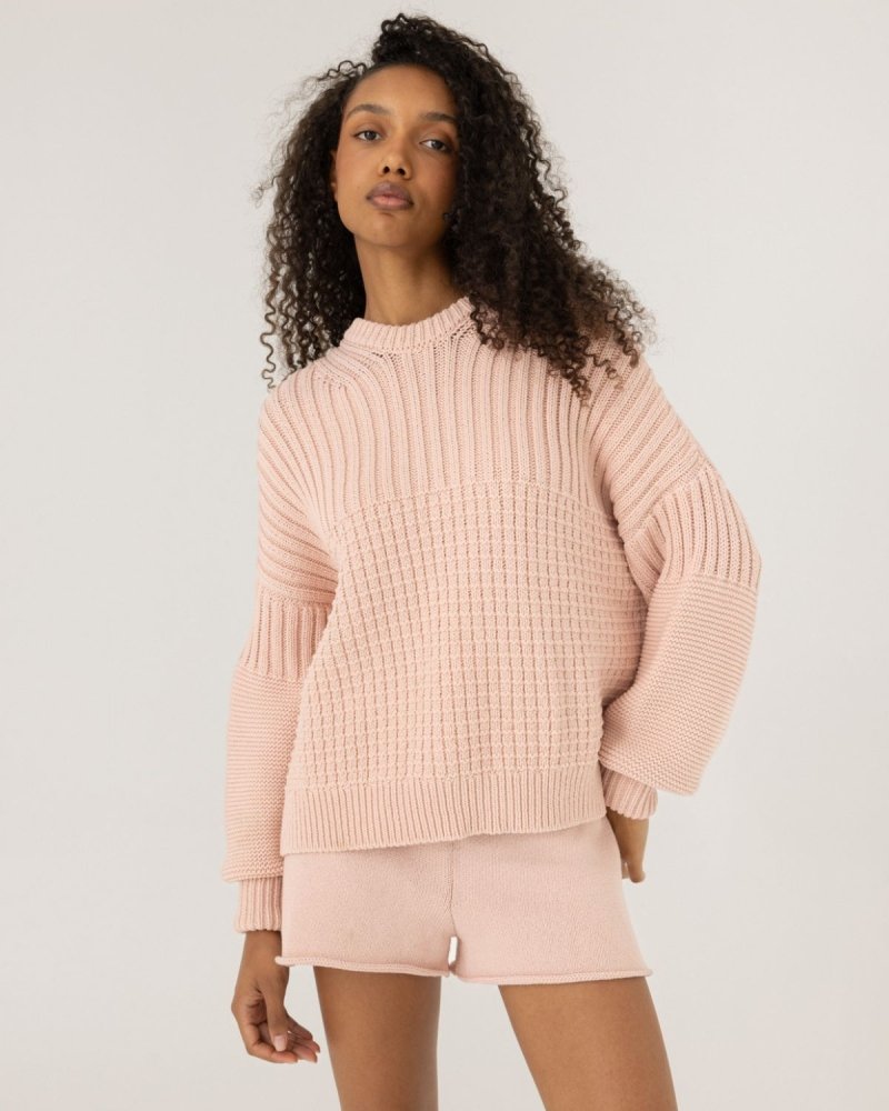 nuance over size knit ＊ V-Neck Sweater ~ Pewter Tweed – 3sixteen