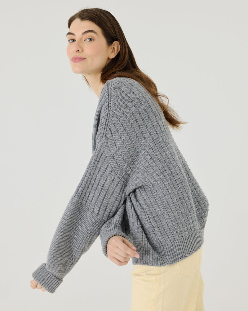 Delčia: Fog Grey Merino Wool Sweater