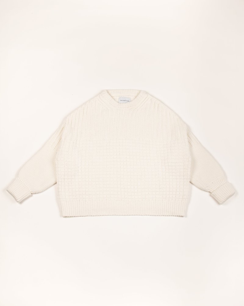 Delčia: Off-White Cotton Sweater – The Knotty Ones