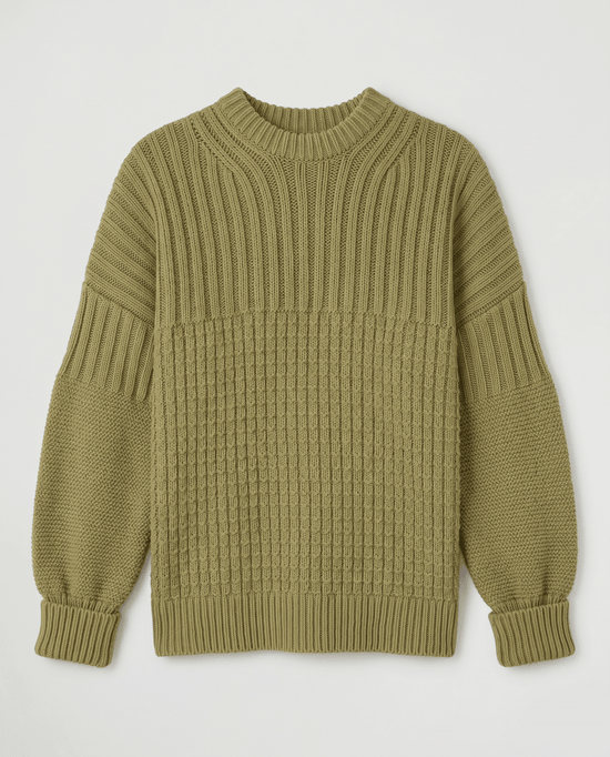 Delčia: Olive Cotton Sweater – The Knotty Ones