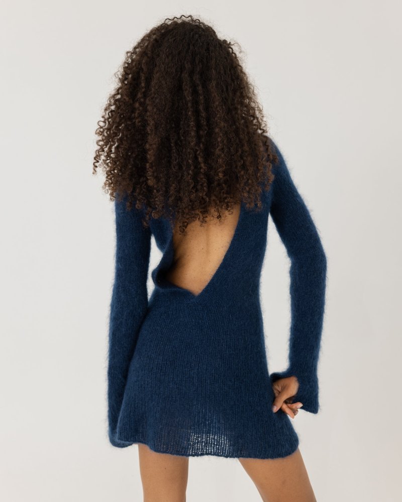 Eglutė: Midnight Blue Silk & Mohair Dress