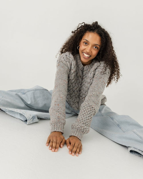 Heartbreaker: Speckled Grey Wool Sweater