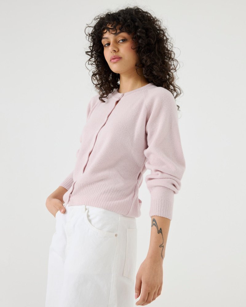 Indraja: Dusty Pink Wool & Cashmere Cardigan