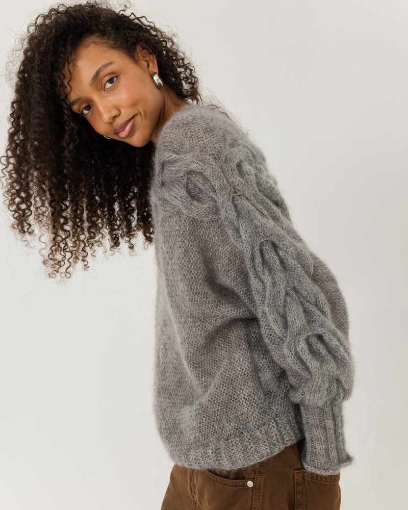 Jūra: Fog Grey Silk Mohair Sweater – The Knotty Ones