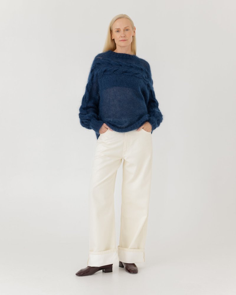 Jūra: Midnight Blue Silk Mohair Sweater – The Knotty Ones