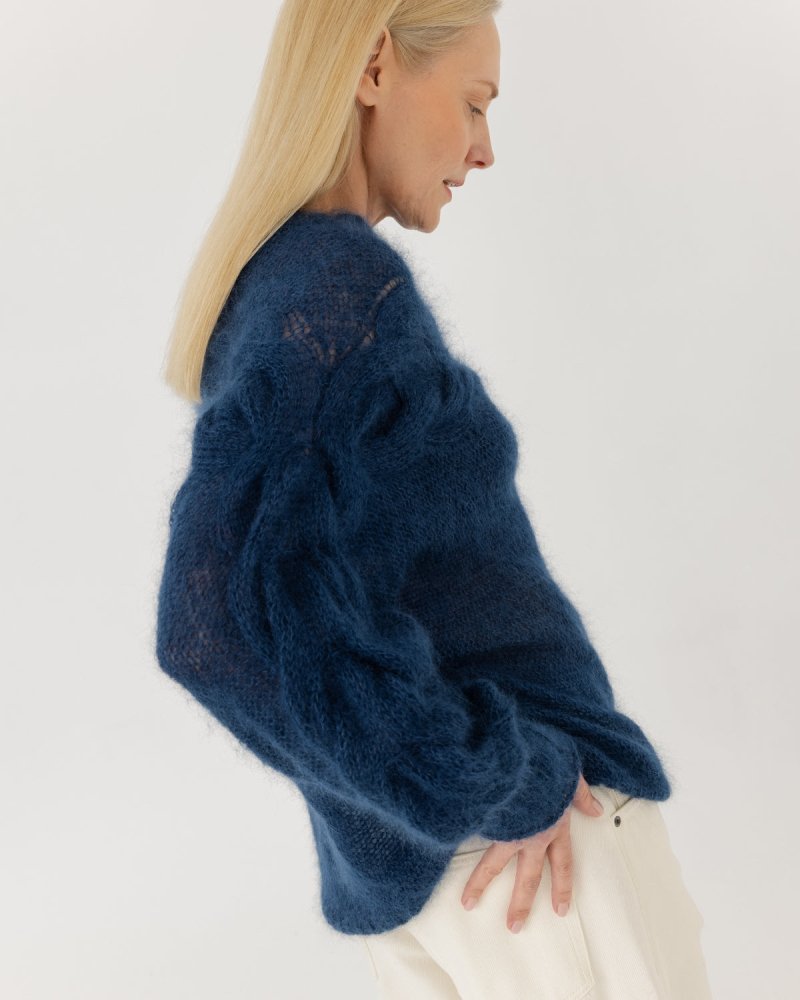 Jūra: Midnight Blue Silk Mohair Sweater – The Knotty Ones
