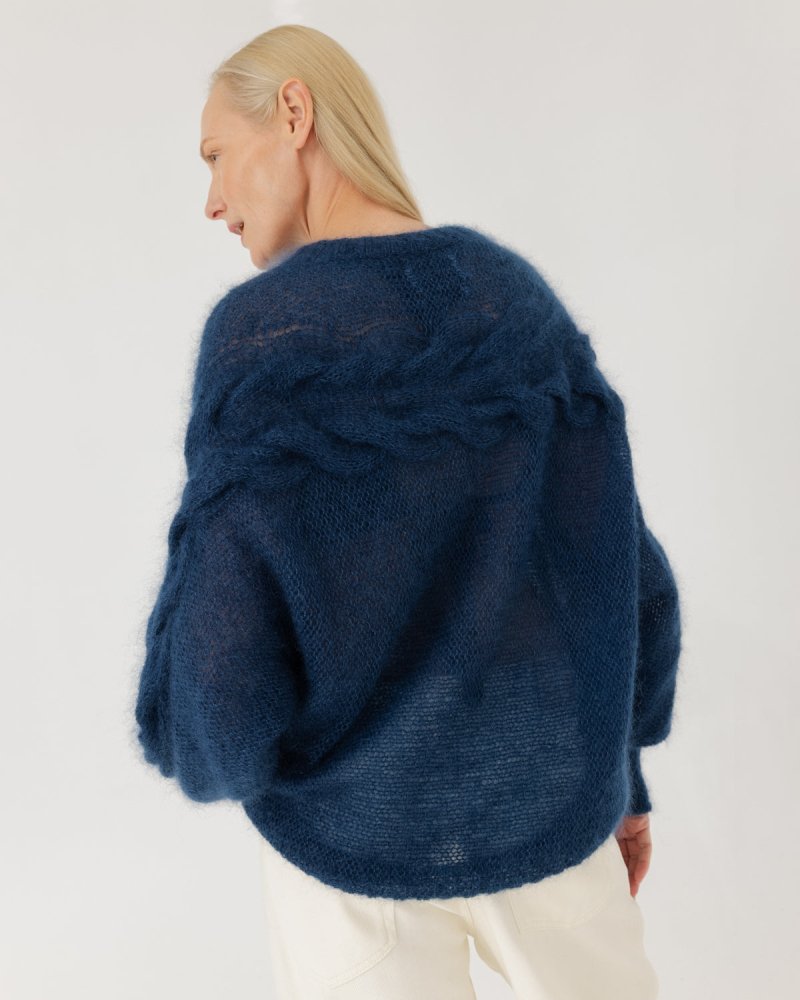 Jūra: Midnight Blue Silk Mohair Sweater – The Knotty Ones