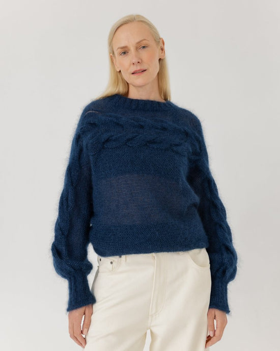 Jūra: Midnight Blue Silk Mohair Sweater – The Knotty Ones