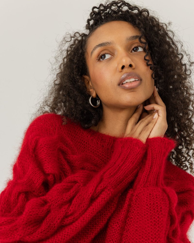 Jūra: Poppy Red Silk Mohair Sweater – The Knotty Ones