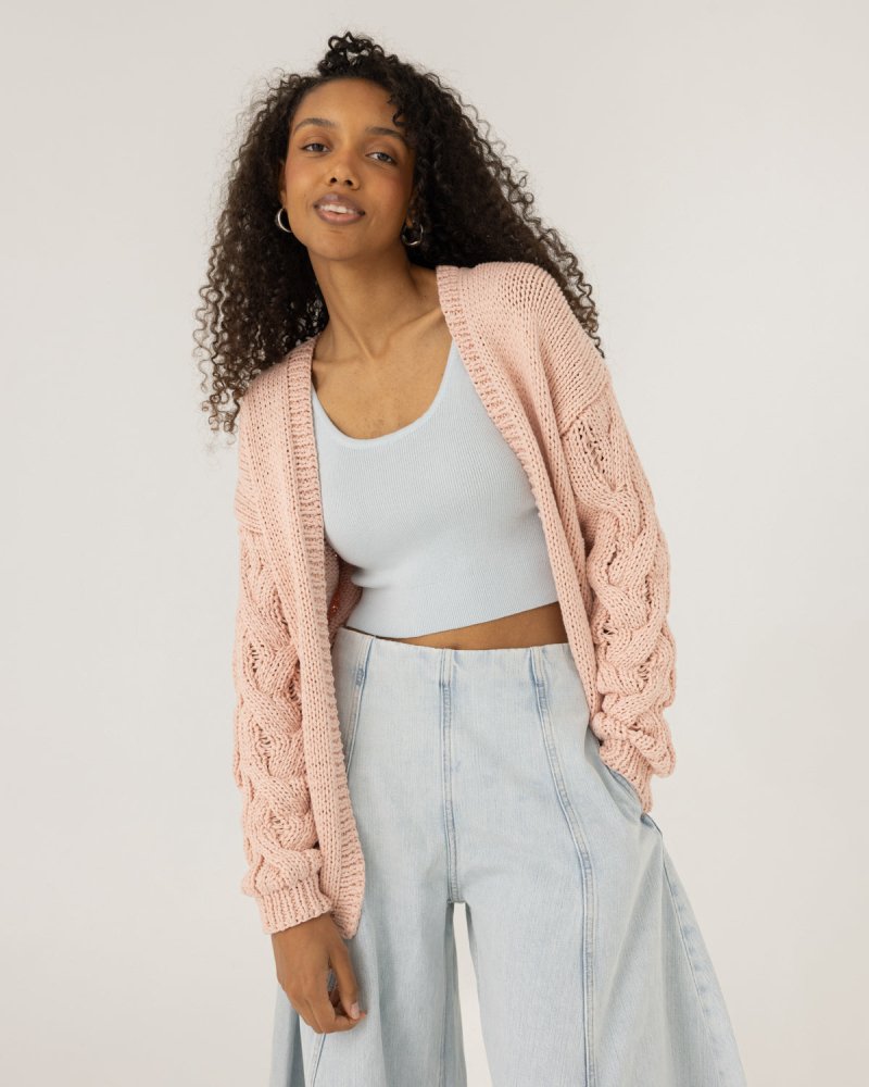 Kovas: Dusty Pink Cotton Cardigan – The Knotty Ones