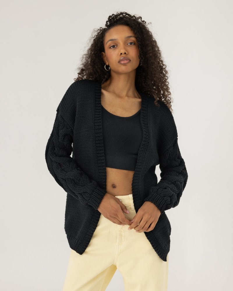 Kovas: Raven Black Cotton Cardigan – The Knotty Ones