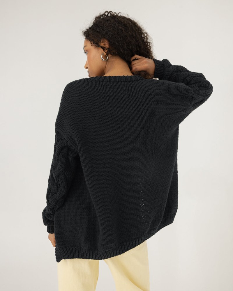 Kovas: Raven Black Cotton Cardigan – The Knotty Ones