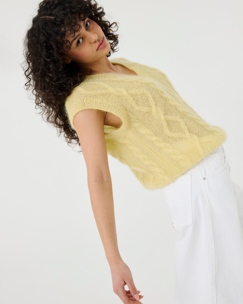 Laimė: Butter Yellow Silk & Mohair Vest