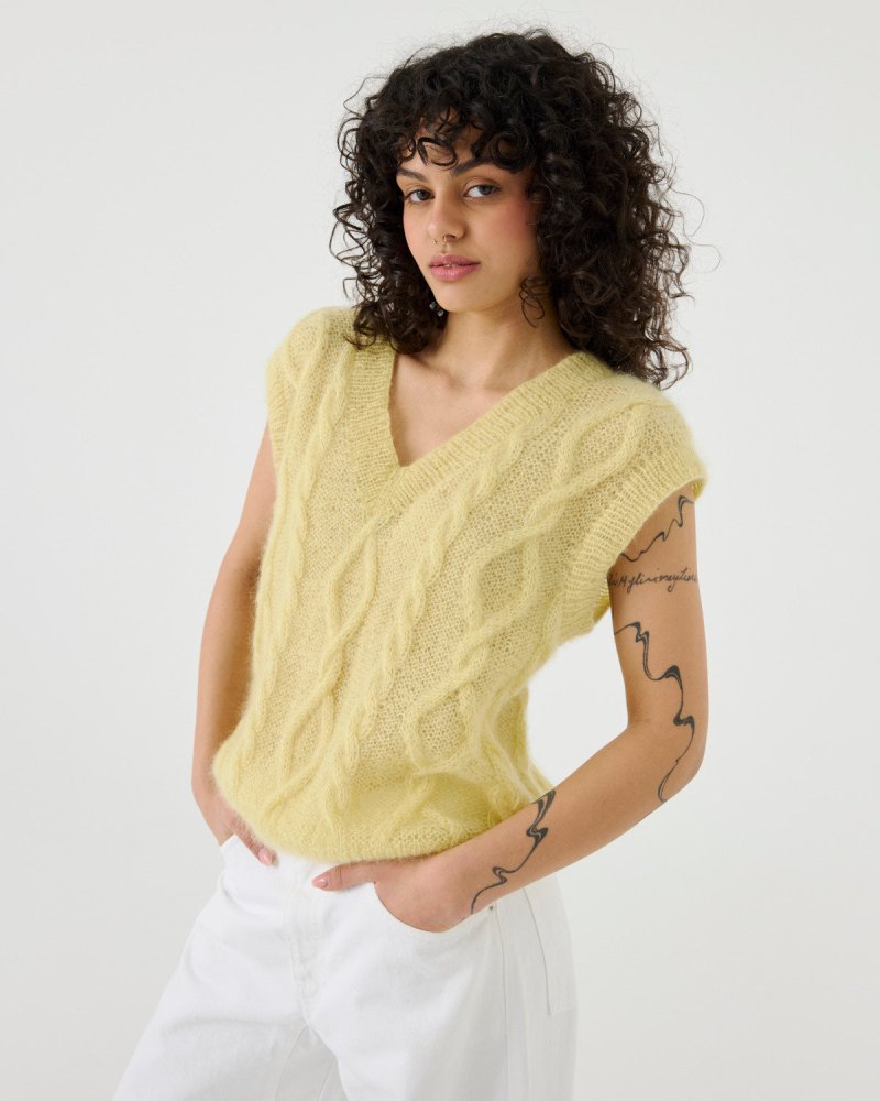 Laimė: Butter Yellow Silk & Mohair Vest