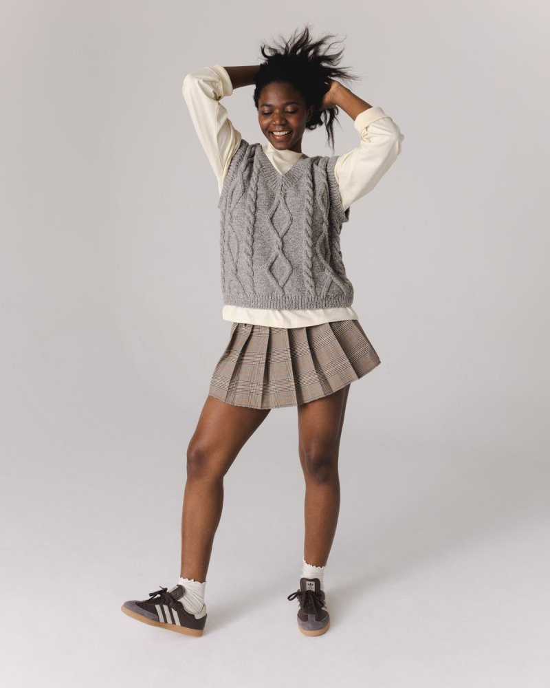 Laimė: Cloud Grey Alpaca Wool & Cotton Vest