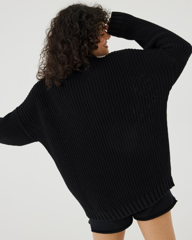 Laumės: Black Cotton Sweater