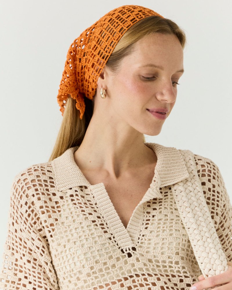 Migla: Orange Cotton Scarf