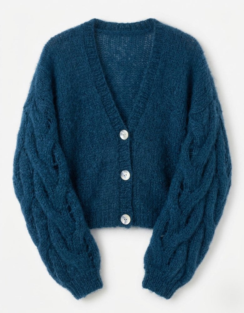 Pagunda: Midnight Blue Mohair & Silk Cardigan – The Knotty Ones
