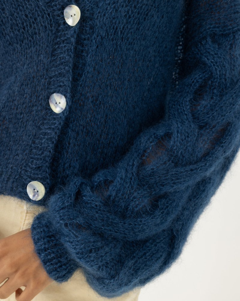 Pagunda: Midnight Blue Mohair & Silk Cardigan – The Knotty Ones