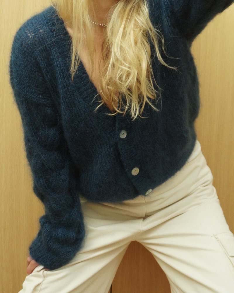 Pagunda: Midnight Blue Mohair & Silk Cardigan – The Knotty Ones