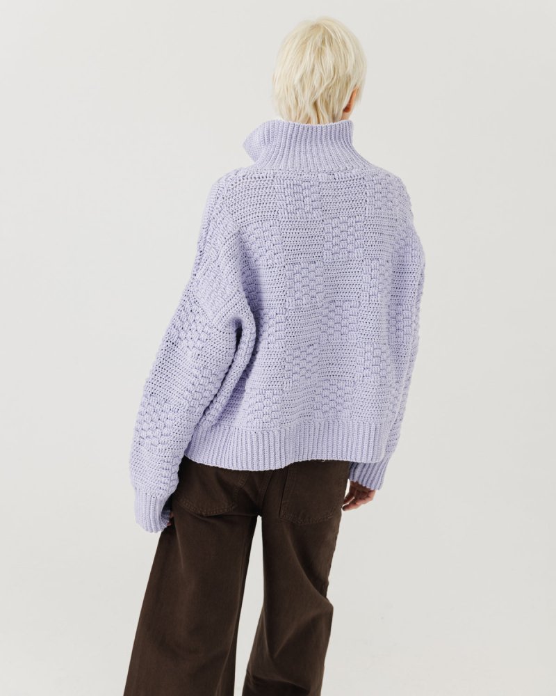 Prietema: Lilac Crochet Cotton Jacket