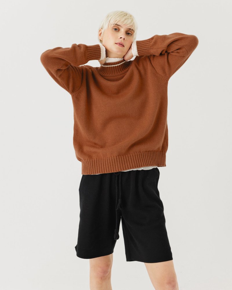 Ramuma: Cinnamon Brown Alpaca Wool Sweater