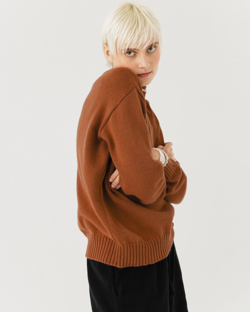 Ramuma: Cinnamon Brown Alpaca Wool Sweater
