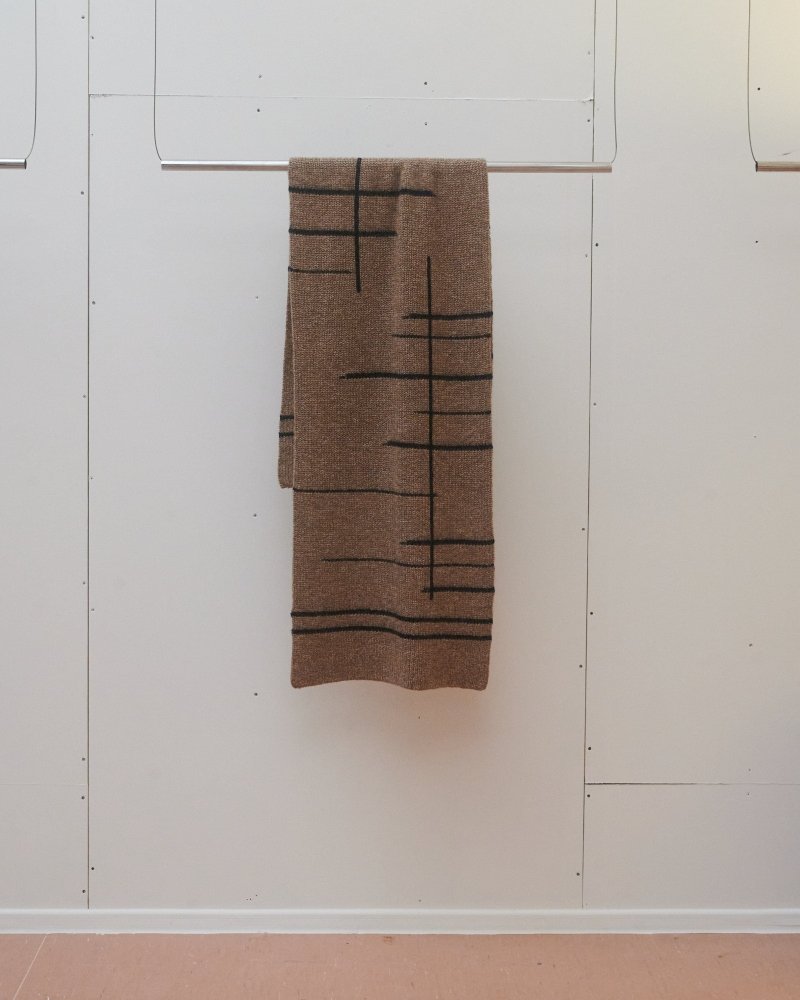 Raštų: Buckwheat & Blue Alpaca Wool Scarf