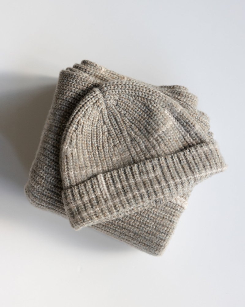 Raštų: Buckwheat & Fog Grey Alpaca Wool Beanie