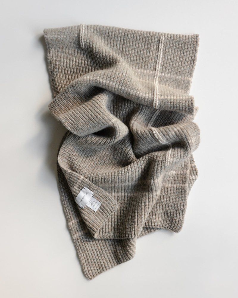 Raštų: Buckwheat & Fog Grey Alpaca Wool Scarf