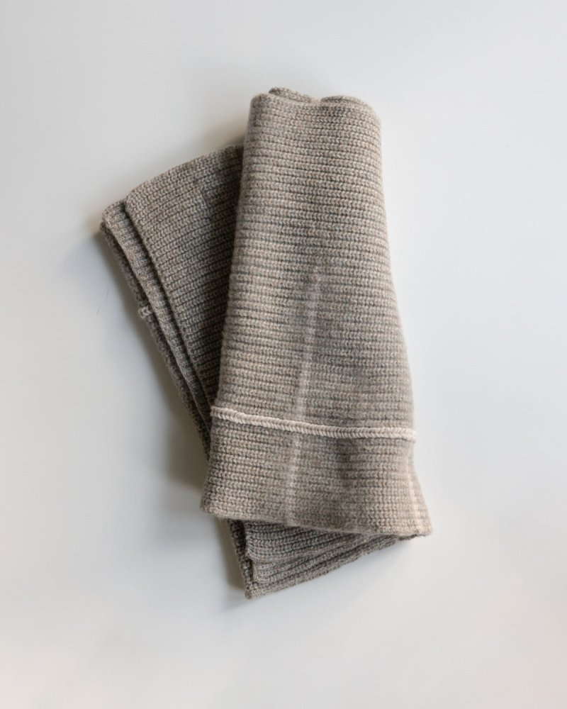 Raštų: Buckwheat & Fog Grey Alpaca Wool Scarf