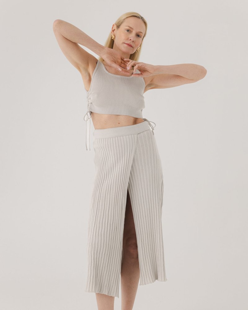 Šatrija: Silver Grey Cotton Wrap Skirt