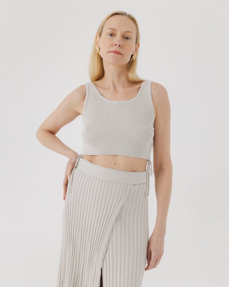 Šatrija: Silver Grey Cotton Wrap Skirt