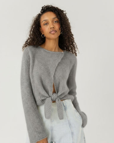 Skraistas: Fog Grey Silk Mohair Cropped Cardigan – The Knotty Ones