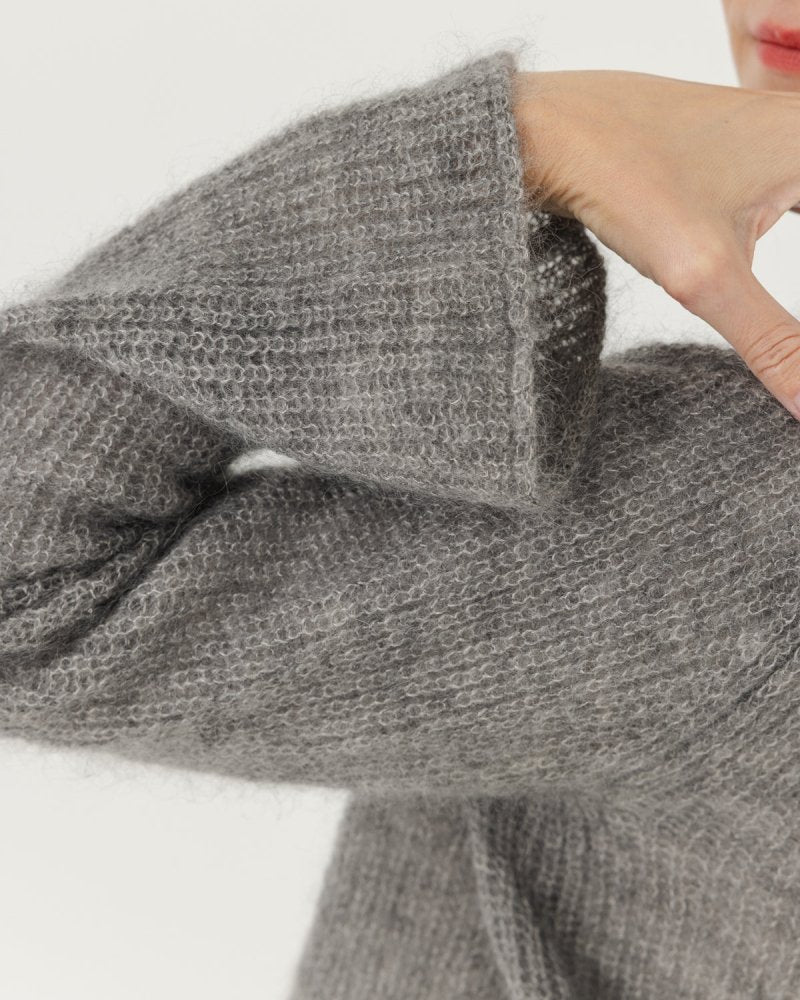 Skraistas: Fog Grey Silk Mohair Cropped Cardigan – The Knotty Ones