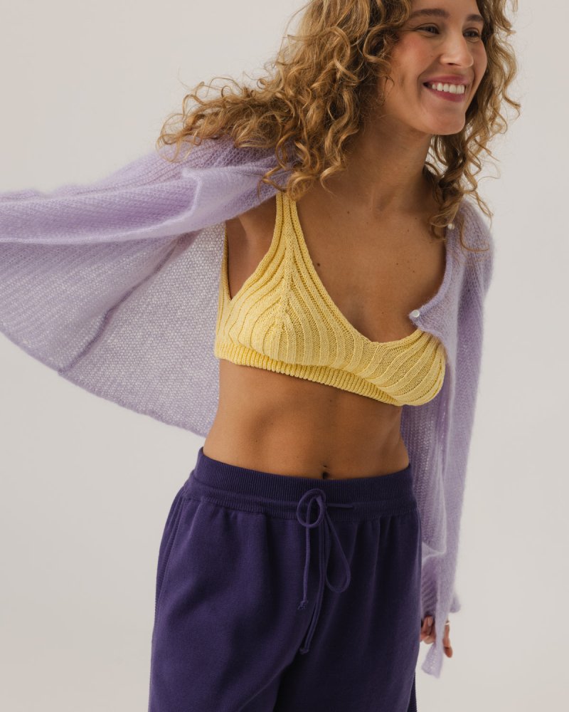Skraistas: Lilac Silk Mohair Cropped Cardigan – The Knotty Ones