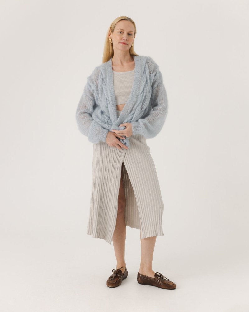 satoIHNN  TWIST MOHAIR CARDIGAN 22aw Twisted Erik: Dew Silk Mohair Cardigan – The Knotty Ones