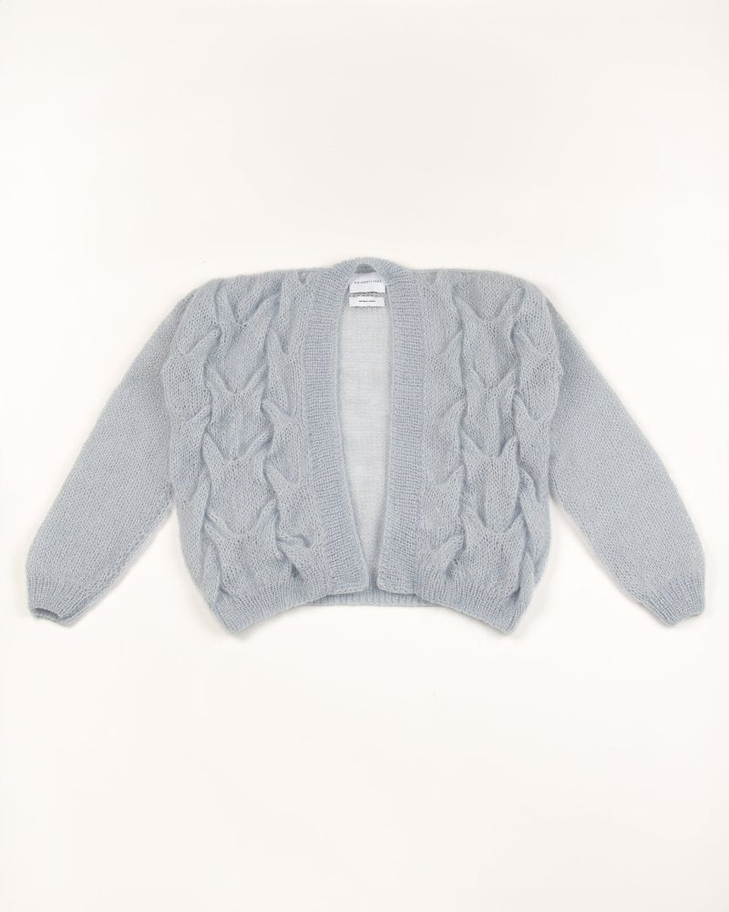 satoIHNN  TWIST MOHAIR CARDIGAN 22aw SAINT Mxxxxxx Mohair Cardigan in Brown | SVD