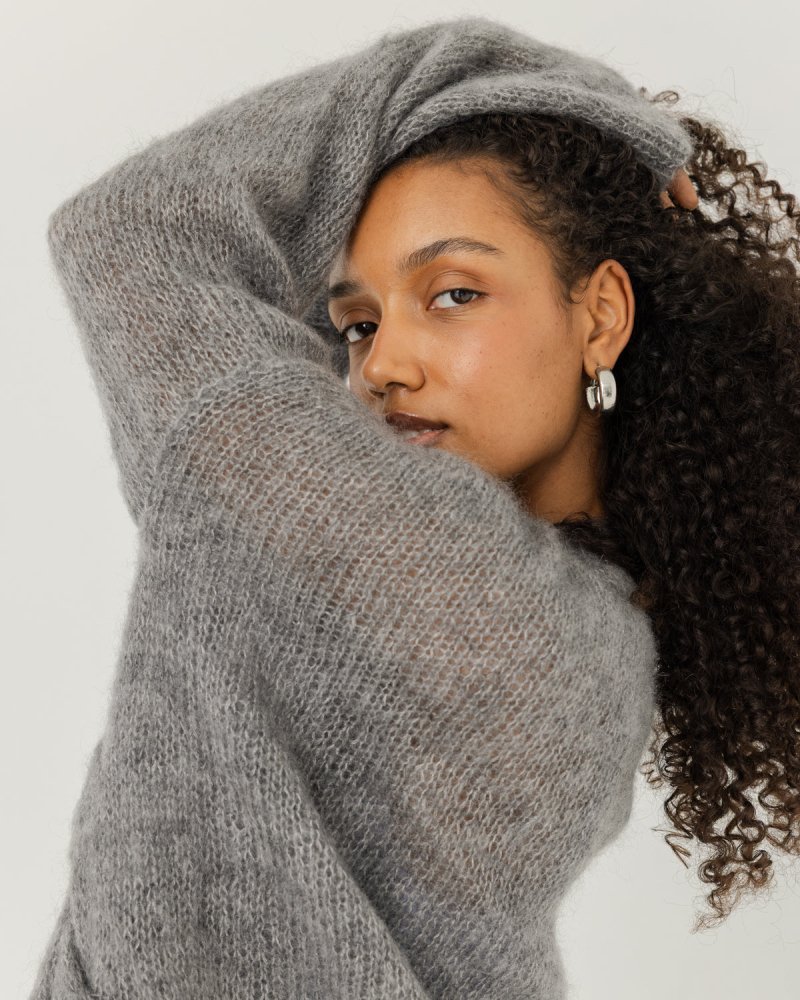 Twisted Erik: Fog Grey Silk Mohair Cardigan – The Knotty Ones