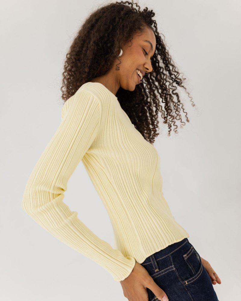 Tyla: Butter Yellow Cotton Top