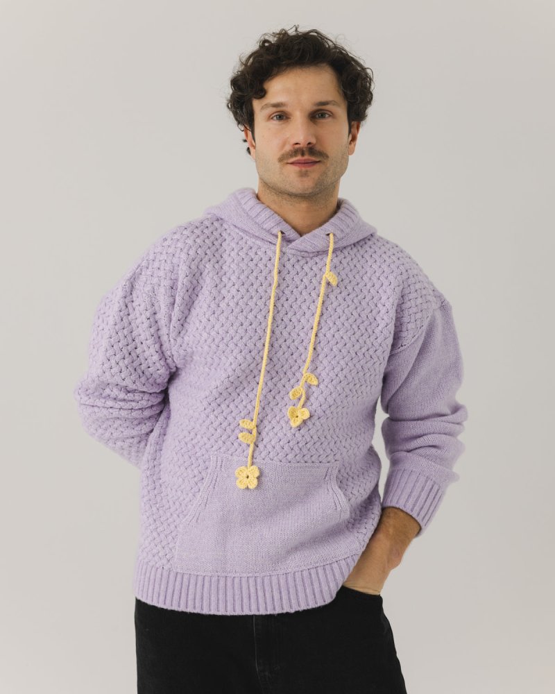 Žilvinas: Lilac Merino Wool Hoodie